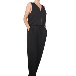 Artisan Black Sleeveless Jumpsuit Zipper Front XL